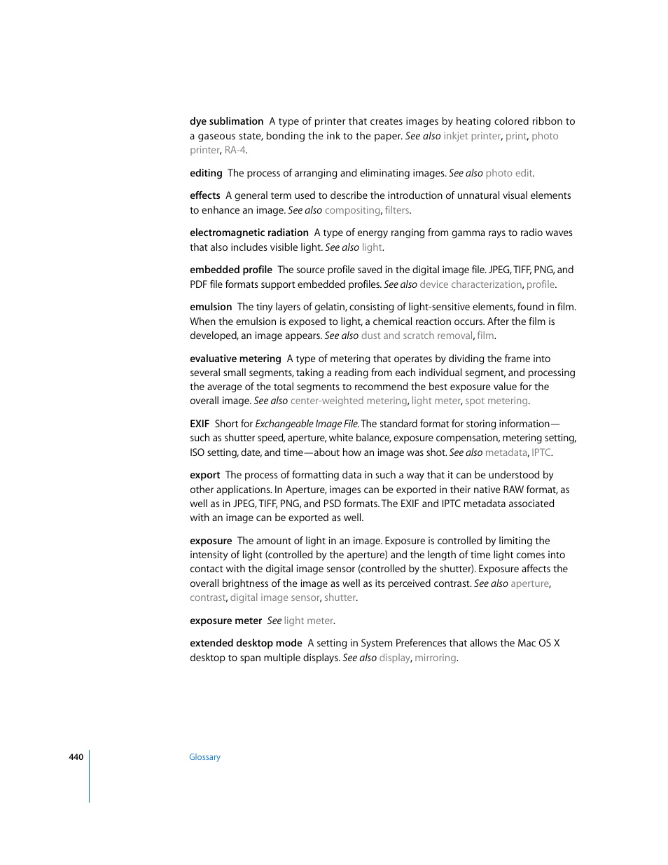 Exposure, Evaluative metering, Effects | Apple Aperture User Manual | Page 440 / 476