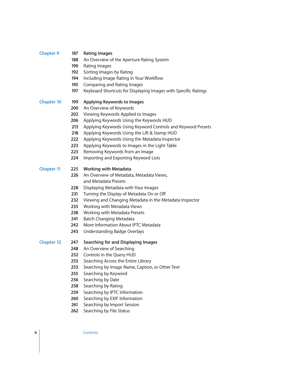 Apple Aperture User Manual | Page 6 / 476