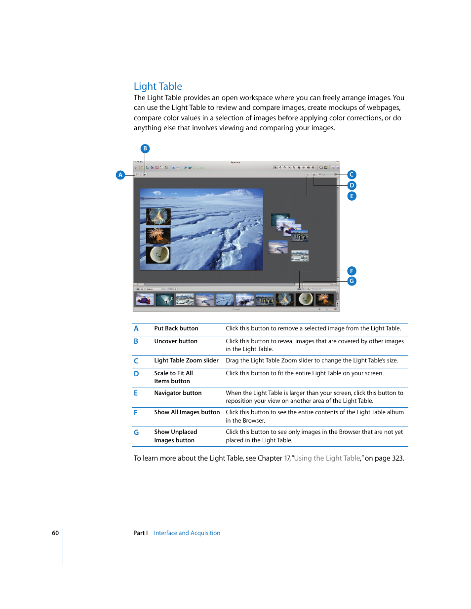 Light table, P. 60) | Apple Aperture User Manual | Page 60 / 476