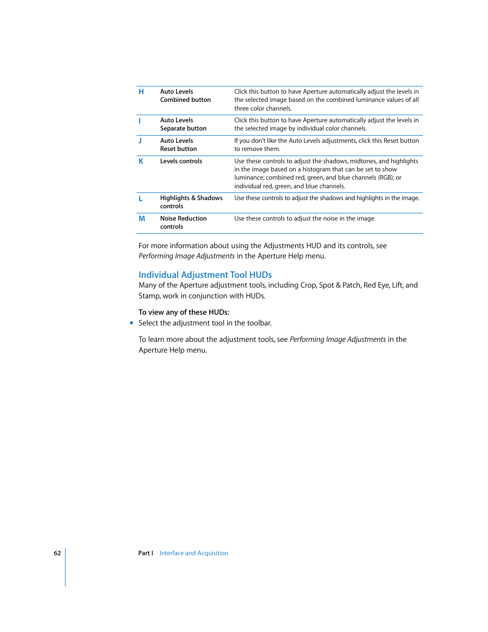 Individual adjustment tool huds | Apple Aperture User Manual | Page 62 / 476