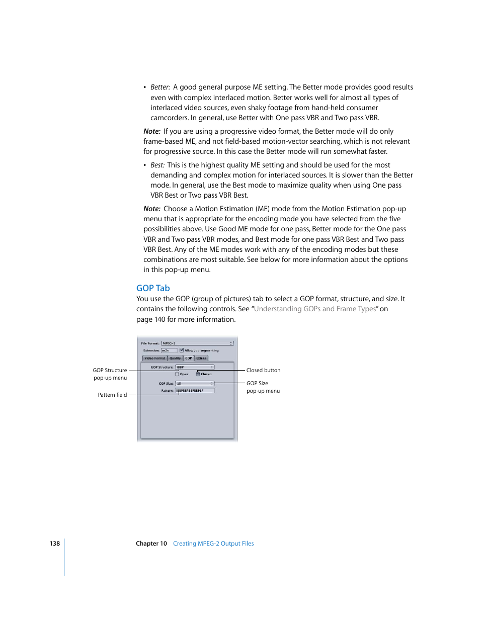 Gop tab | Apple Compressor 2 User Manual | Page 138 / 263