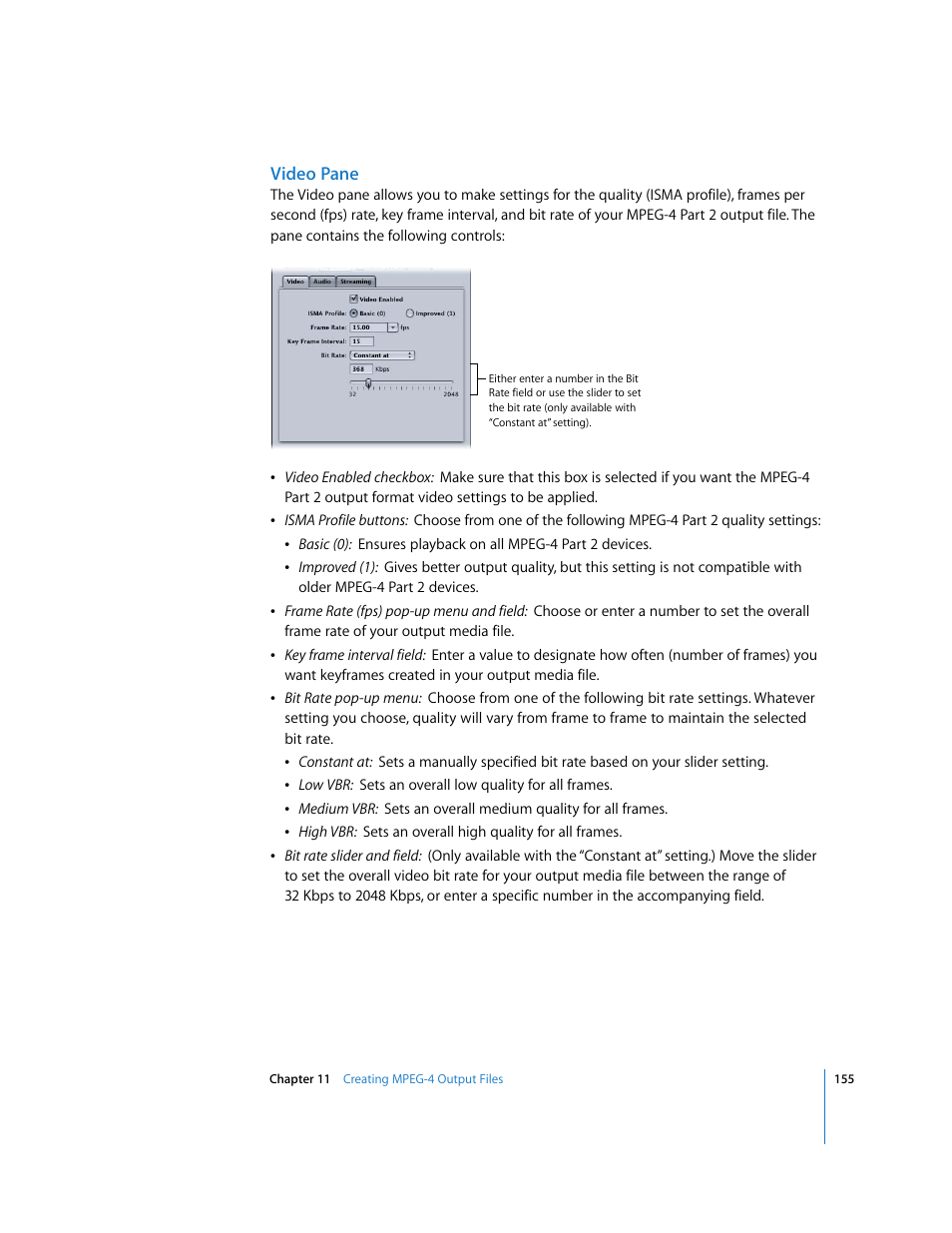 Video pane | Apple Compressor 2 User Manual | Page 155 / 263
