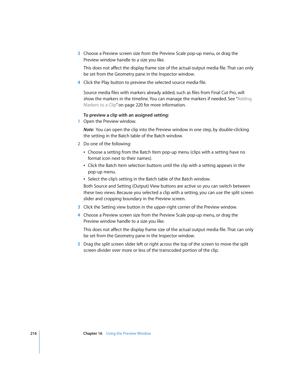 Apple Compressor 2 User Manual | Page 216 / 263