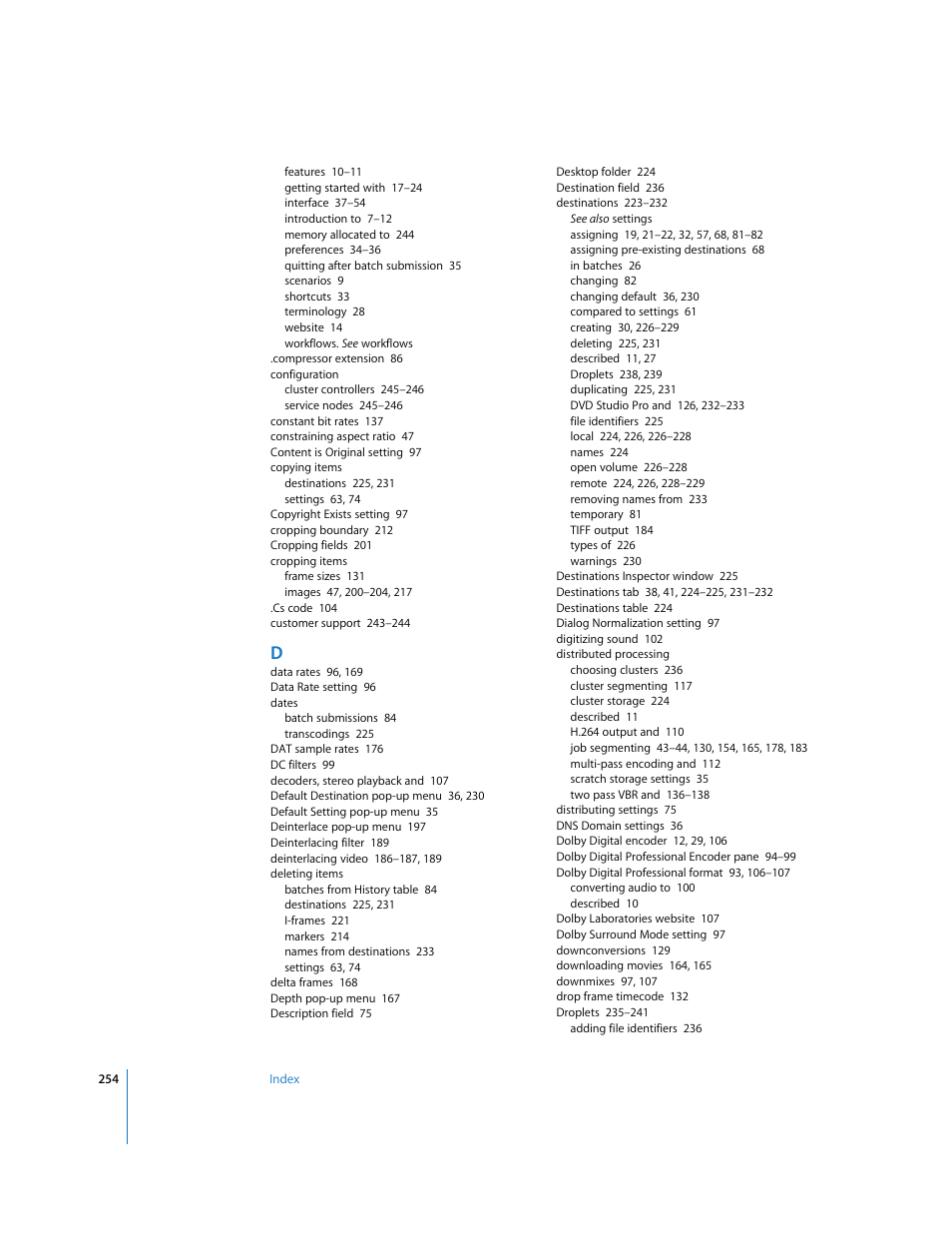 Apple Compressor 2 User Manual | Page 254 / 263