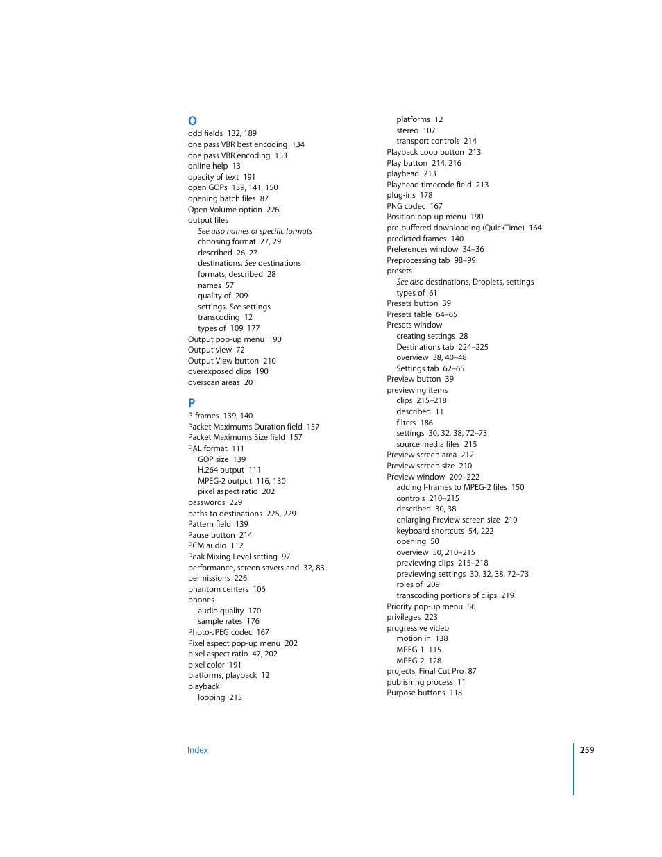 Apple Compressor 2 User Manual | Page 259 / 263