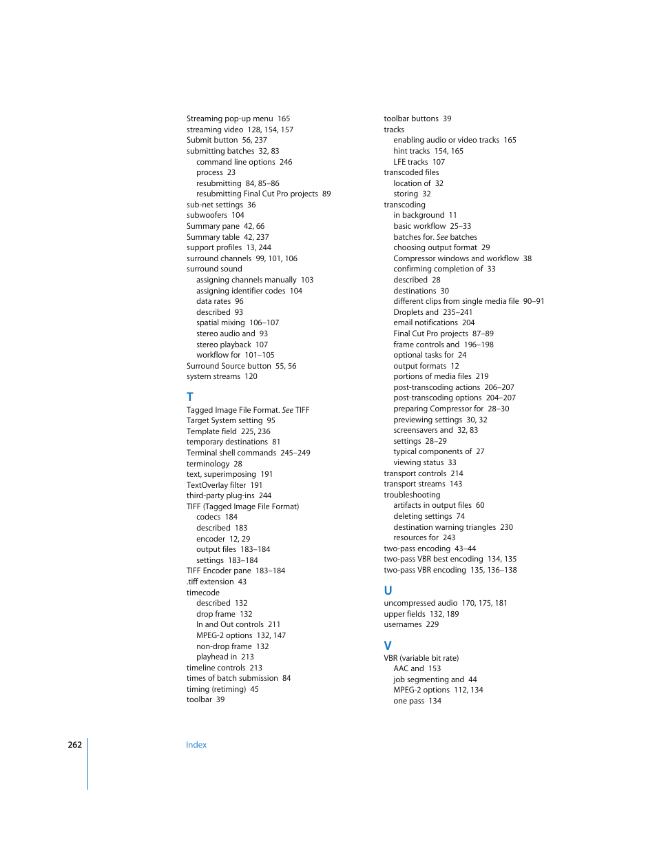 Apple Compressor 2 User Manual | Page 262 / 263