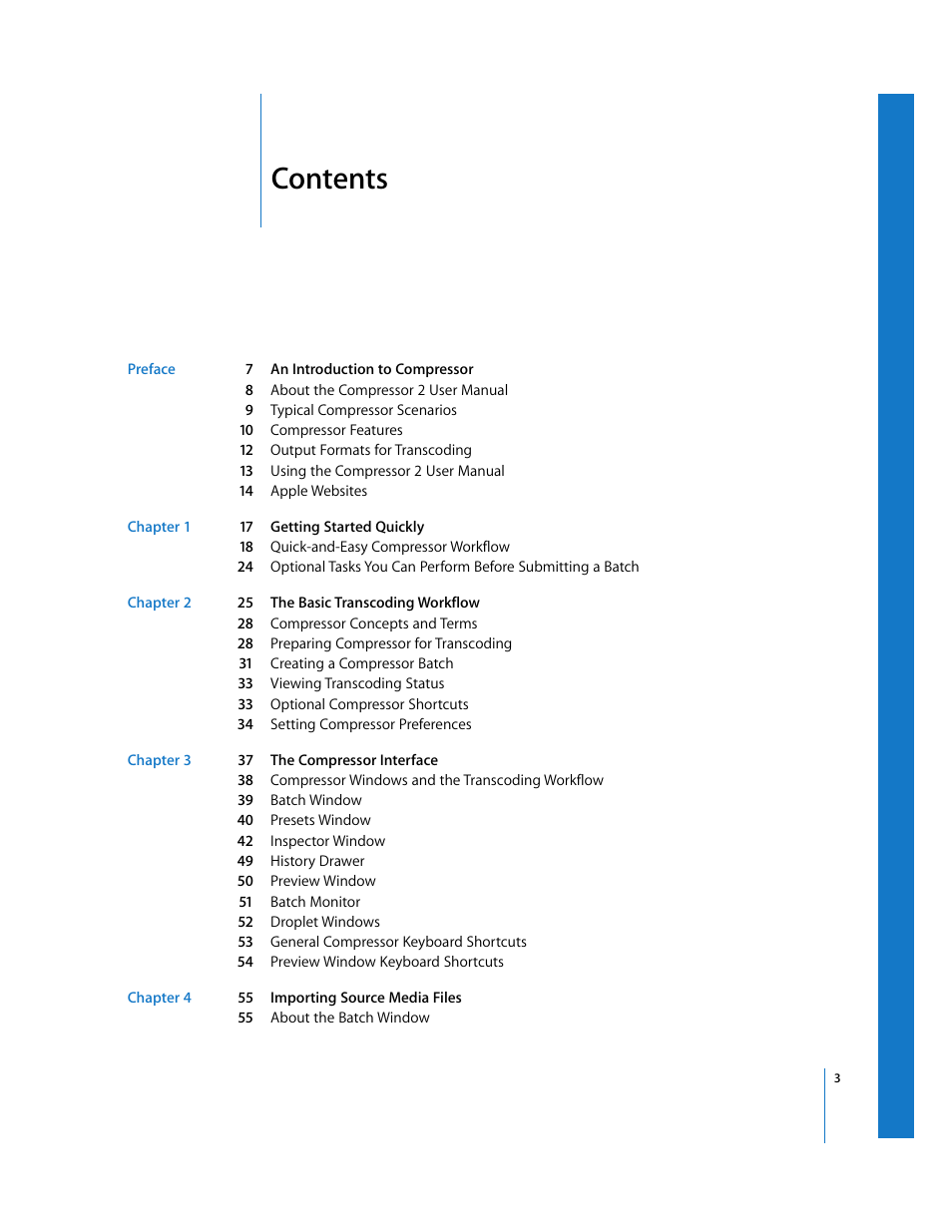 Apple Compressor 2 User Manual | Page 3 / 263
