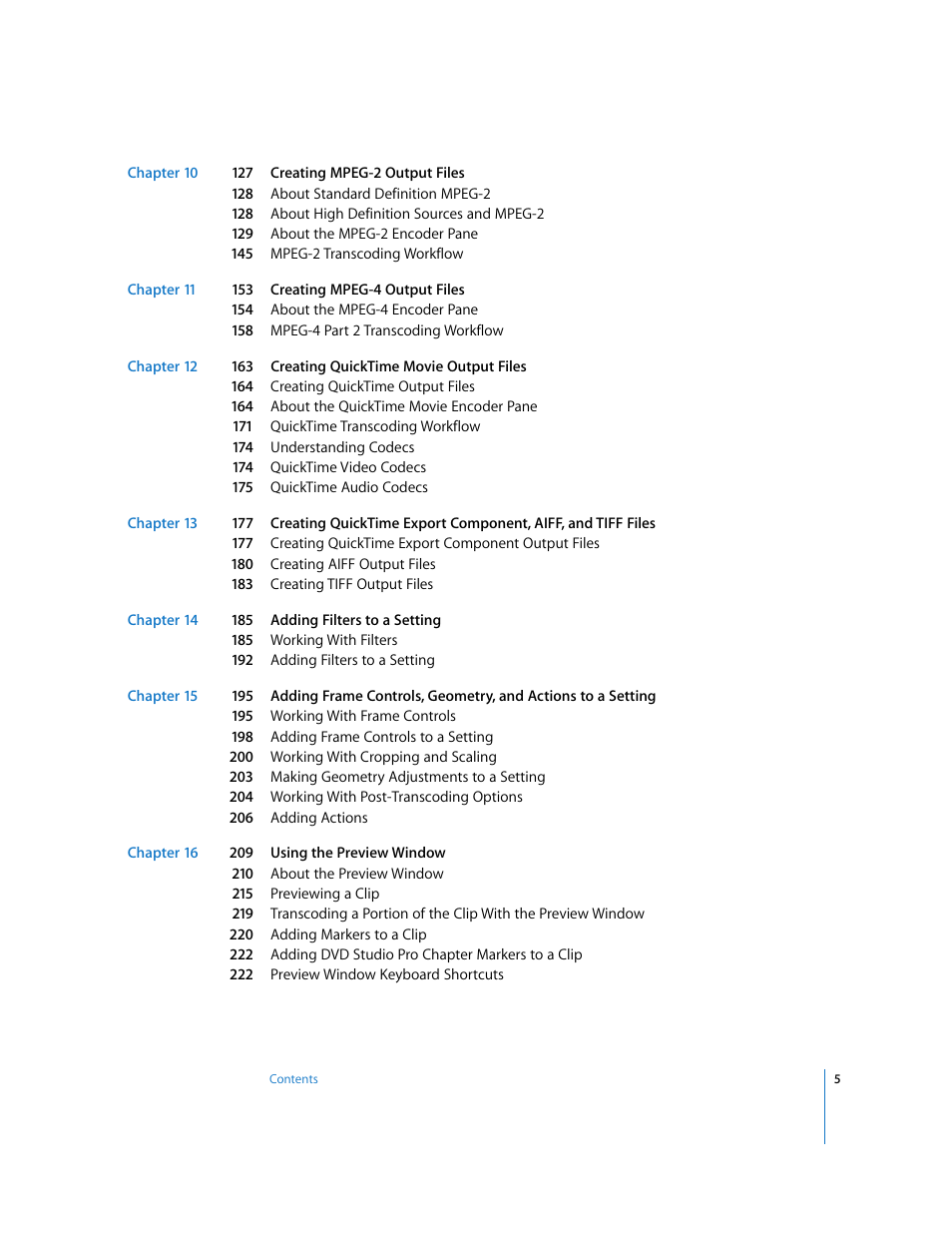 Apple Compressor 2 User Manual | Page 5 / 263