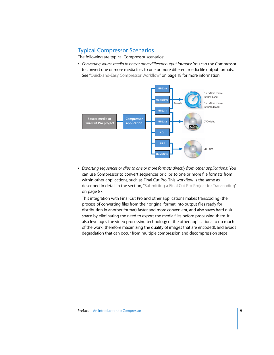 Typical compressor scenarios | Apple Compressor 2 User Manual | Page 9 / 263