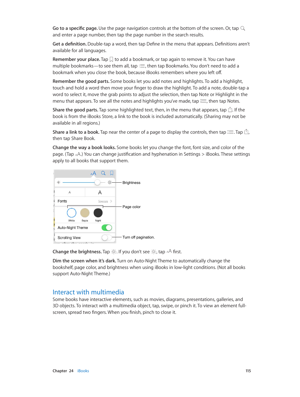 Interact with multimedia, 115 interact with multimedia | Apple iPad iOS 8.1 User Manual | Page 115 / 164