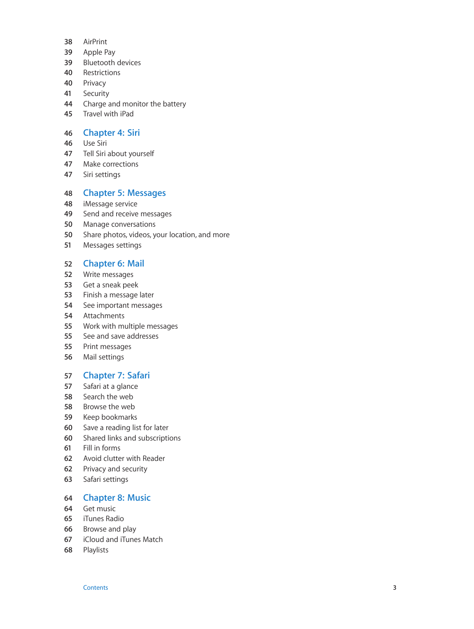 Apple iPad iOS 8.1 User Manual | Page 3 / 164