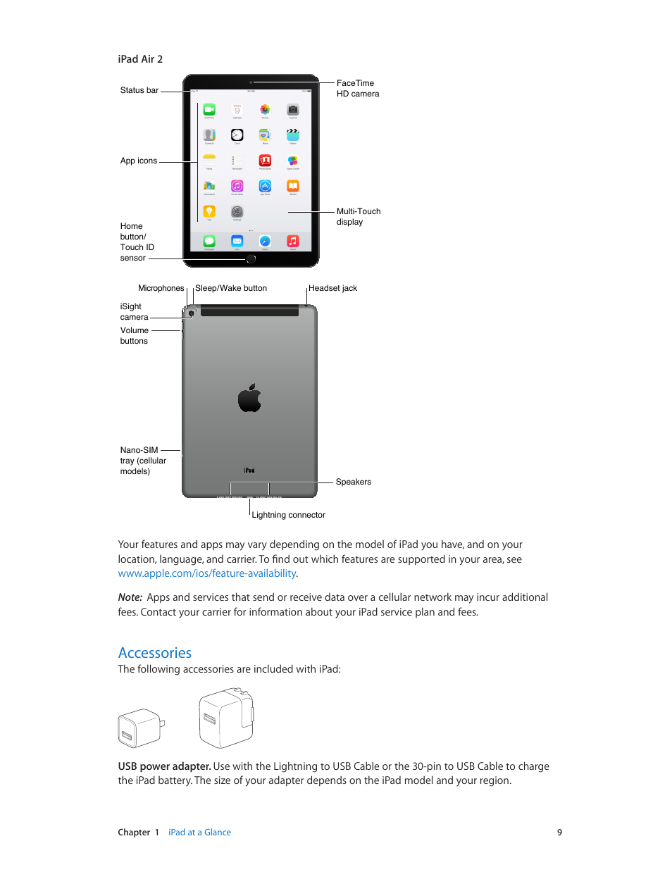 Accessories | Apple iPad iOS 8.1 User Manual | Page 9 / 164