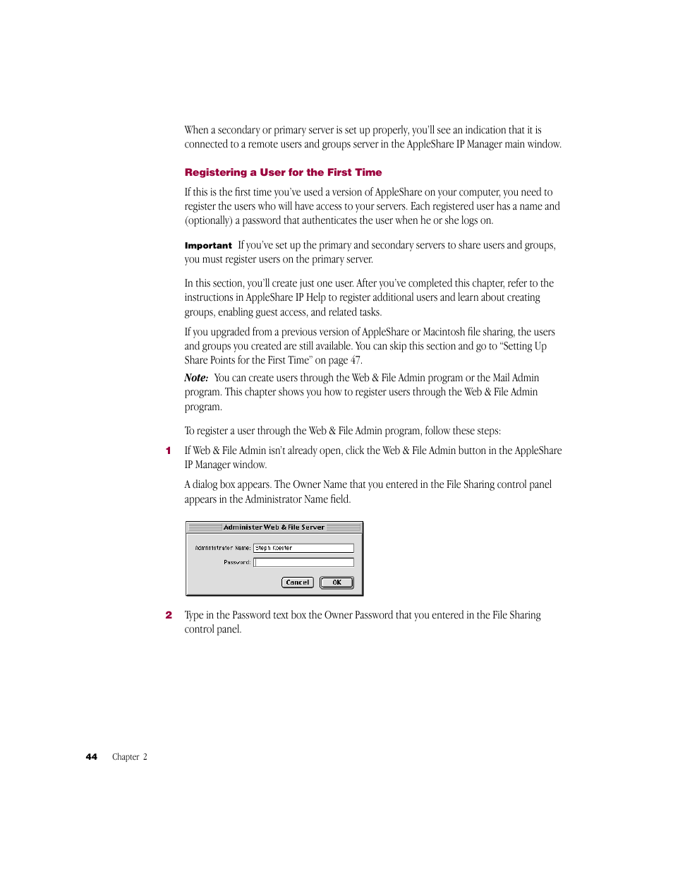 Apple AppleShare IP 6.2 User Manual | Page 44 / 70