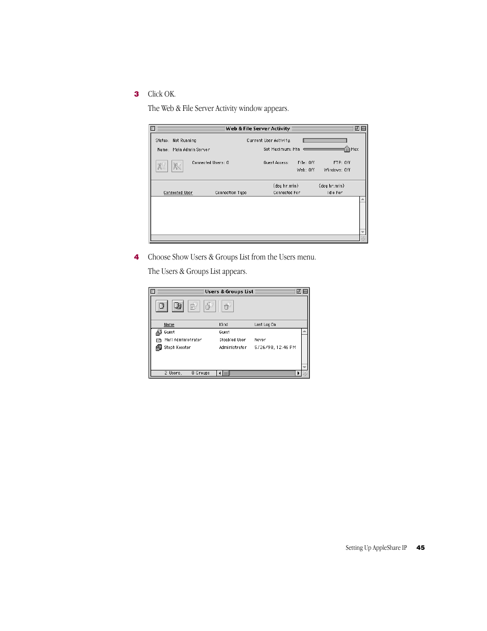 Apple AppleShare IP 6.2 User Manual | Page 45 / 70