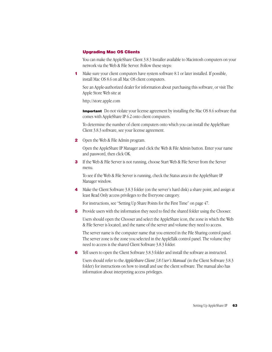 Apple AppleShare IP 6.2 User Manual | Page 63 / 70