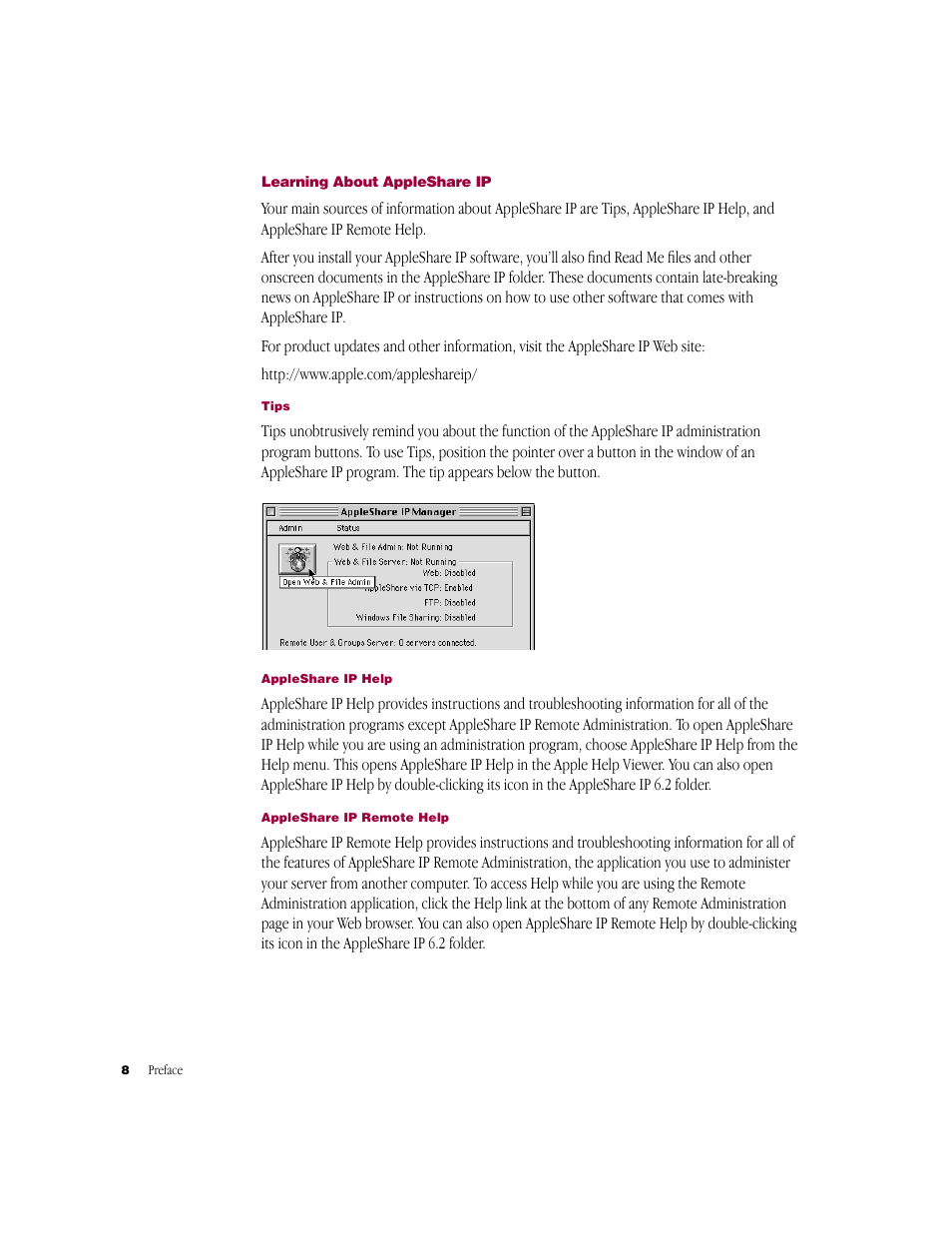 Apple AppleShare IP 6.2 User Manual | Page 8 / 70