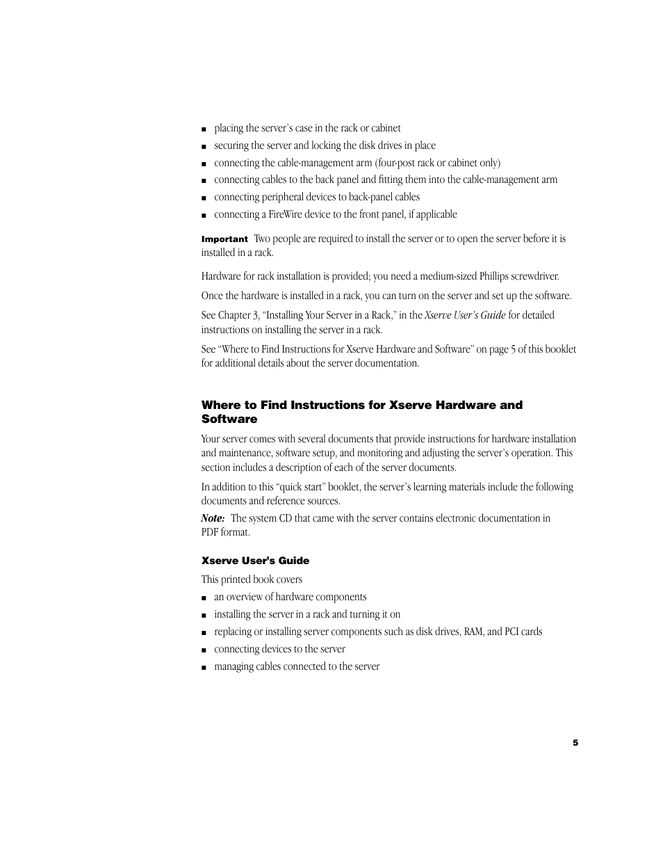 Xserve user’s guide | Apple Xserve (Slot Load) User Manual | Page 5 / 8