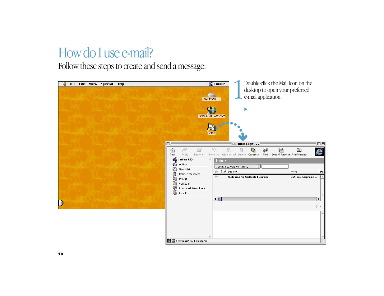 How do i use e-mail | Apple iMac G3 (DV) User Manual | Page 10 / 33