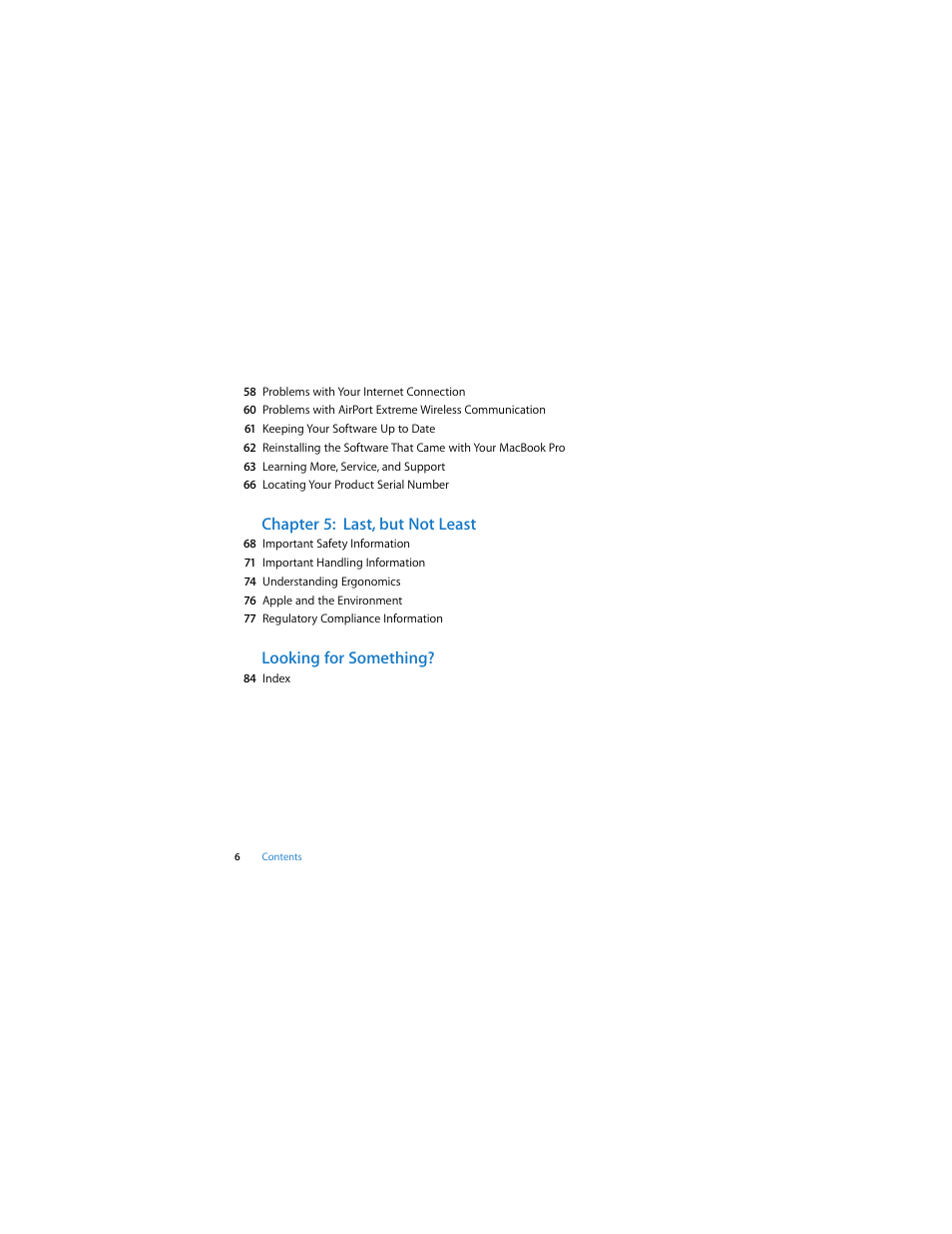 Chapter 5: last, but not least, Looking for something | Apple MacBook Pro (17-inch, Early 2009) User Manual | Page 6 / 88