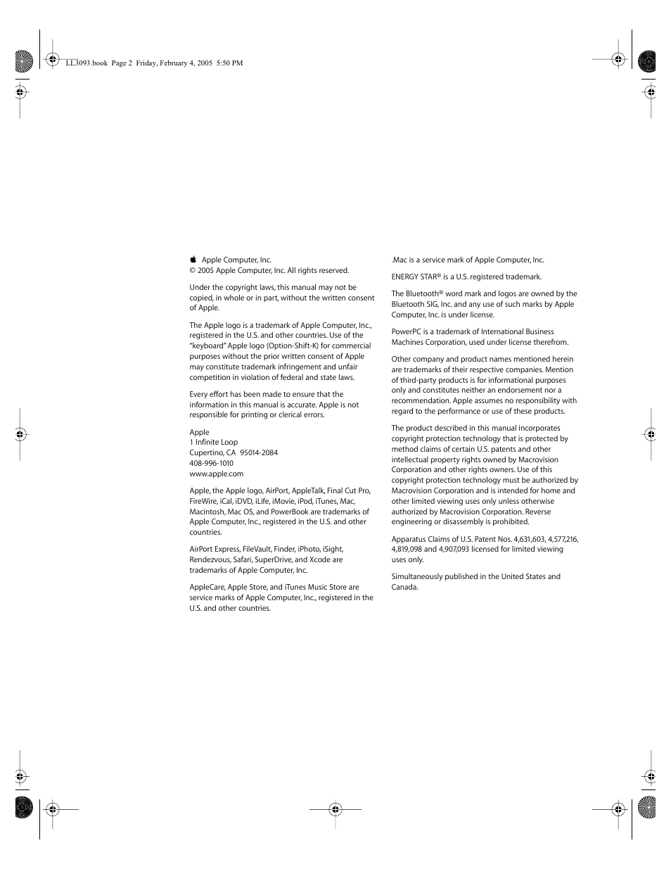 Apple PowerBook G4 (12-inch, 1.5 GHz) User Manual | Page 2 / 112