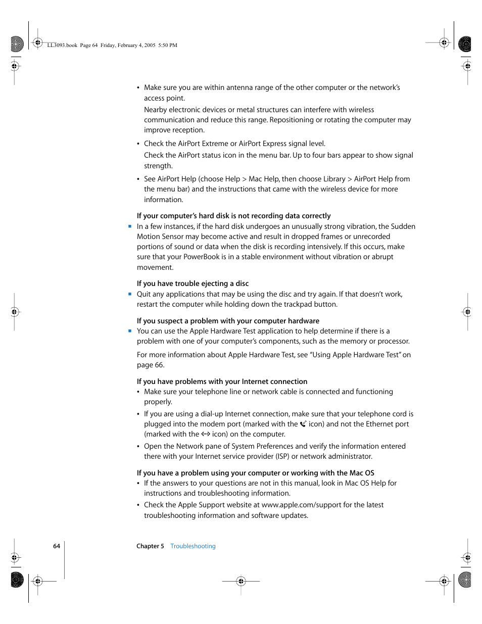 Apple PowerBook G4 (12-inch, 1.5 GHz) User Manual | Page 64 / 112
