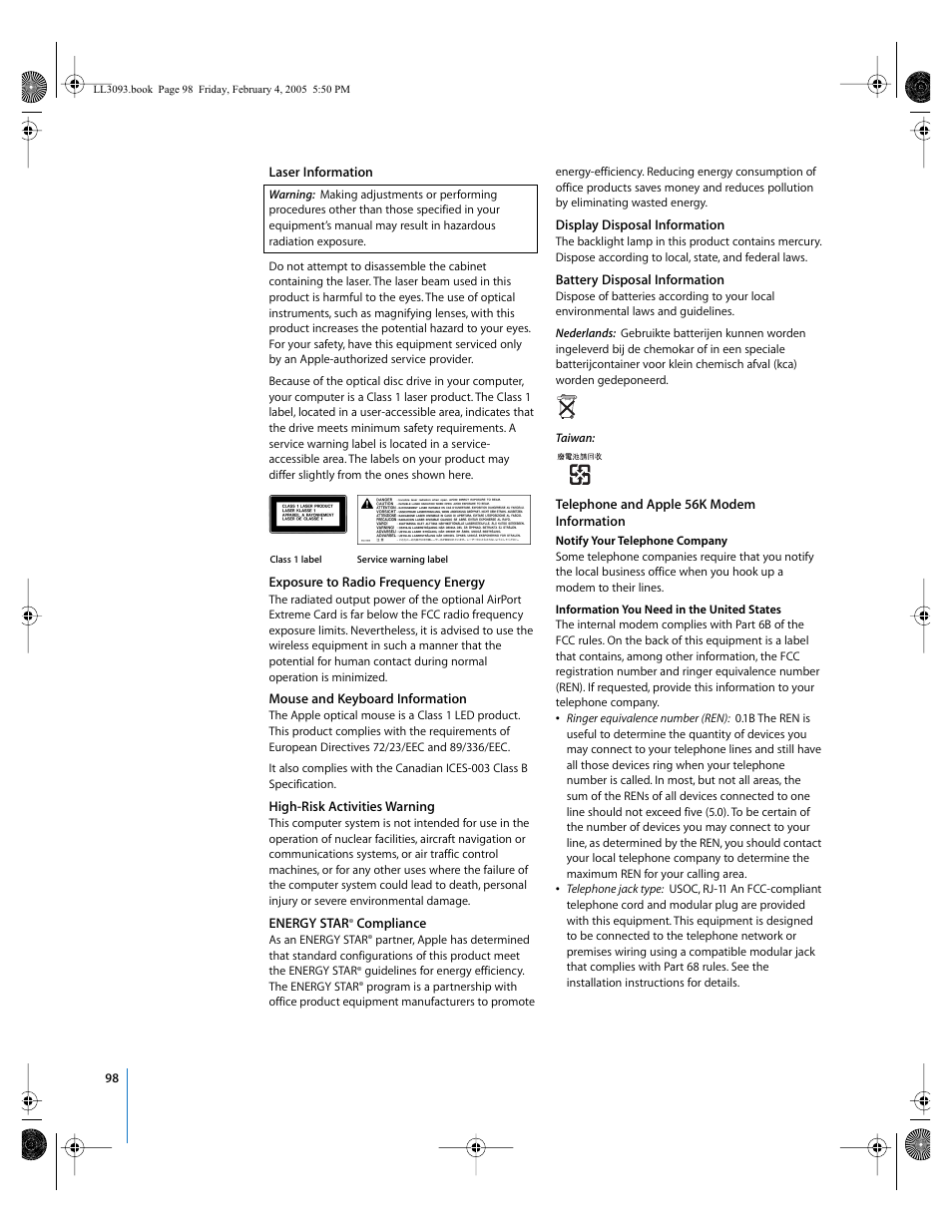 Apple PowerBook G4 (12-inch, 1.5 GHz) User Manual | Page 98 / 112