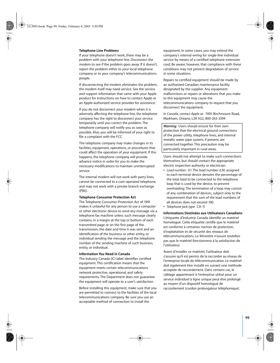 Apple PowerBook G4 (12-inch, 1.5 GHz) User Manual | Page 99 / 112