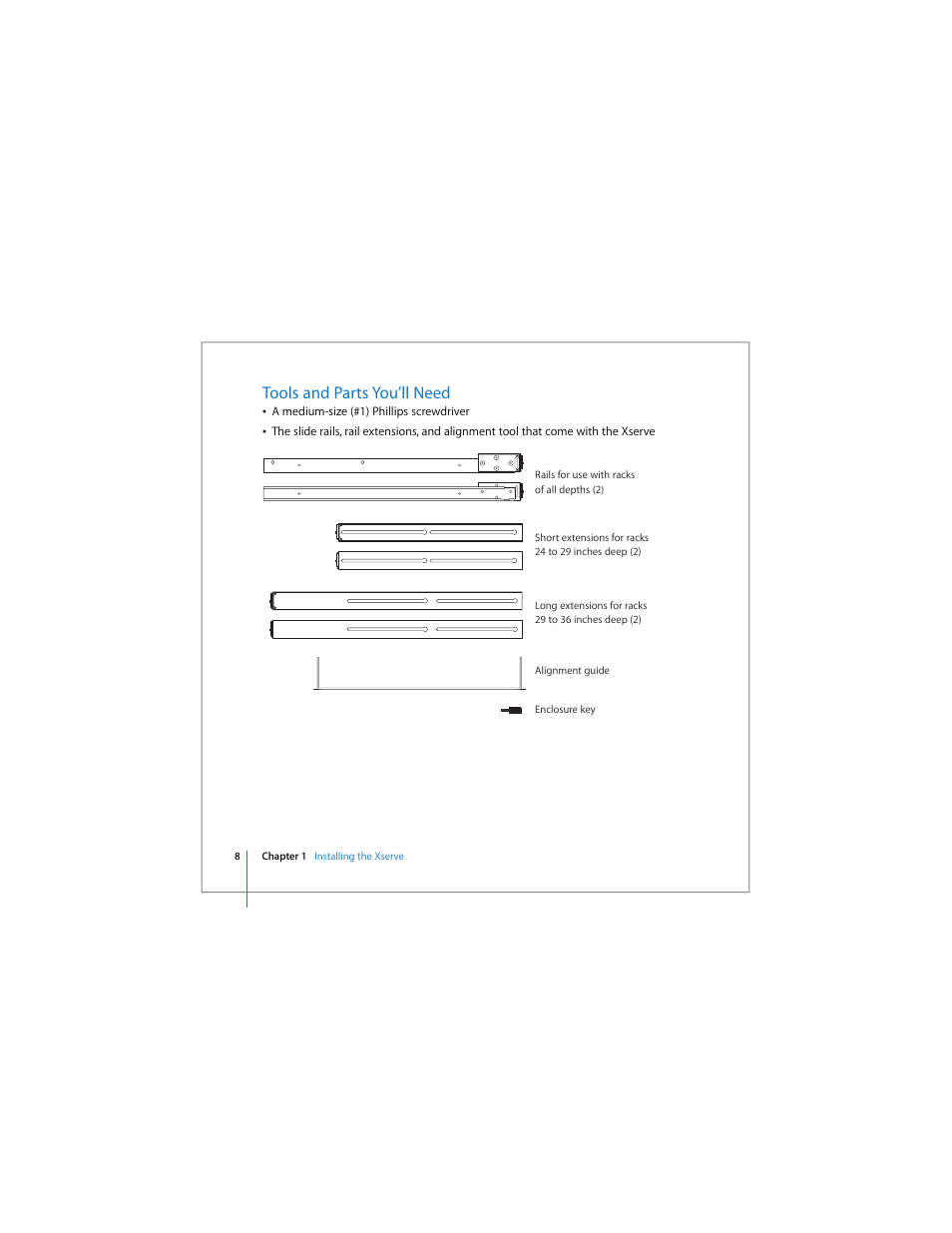 Tools and parts you’ll need | Apple Xserve Intel (Late 2006) User Manual | Page 8 / 60