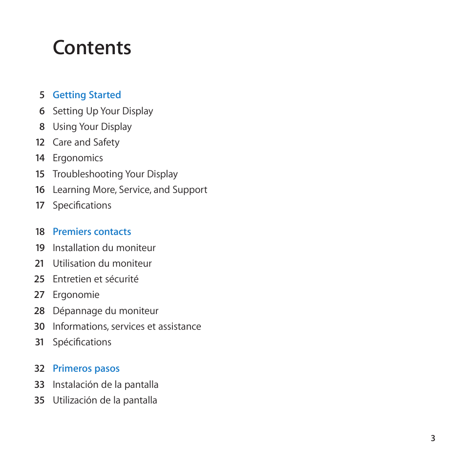 Apple LED Cinema Display (27-inch) User Manual | Page 3 / 64