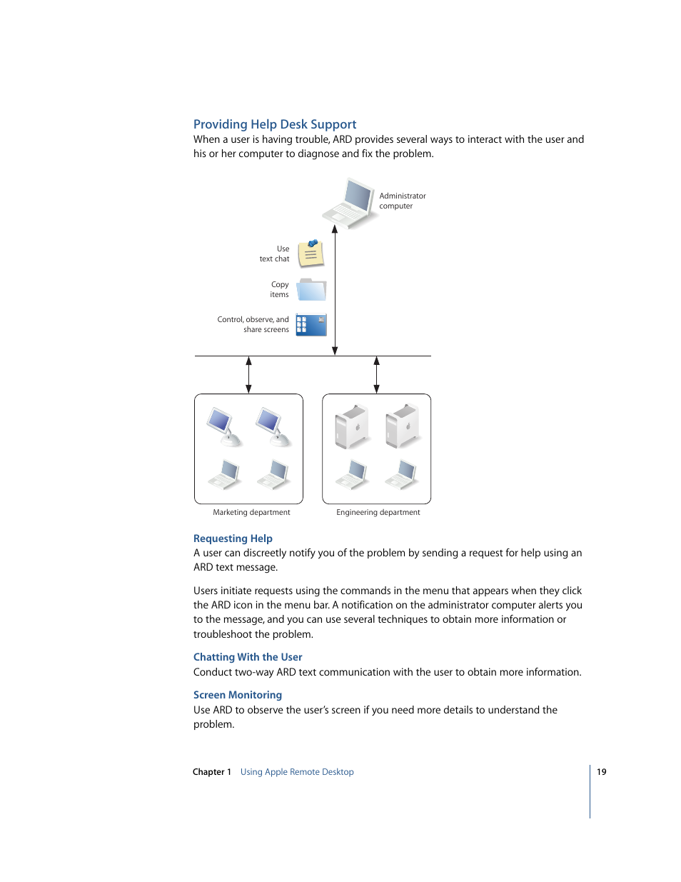 Providing help desk support | Apple Remote Desktop User Manual | Page 19 / 116