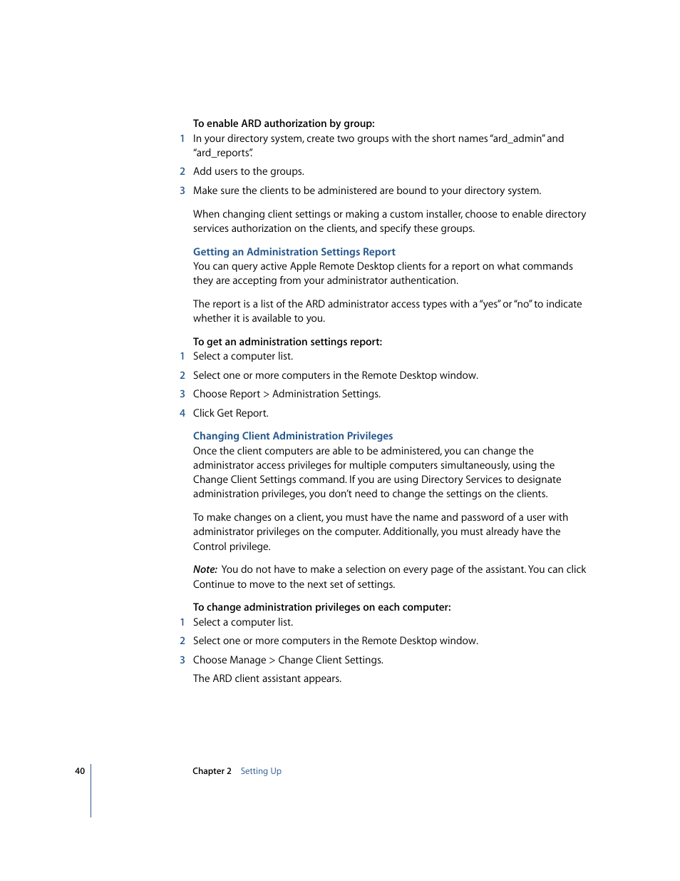Apple Remote Desktop User Manual | Page 40 / 116