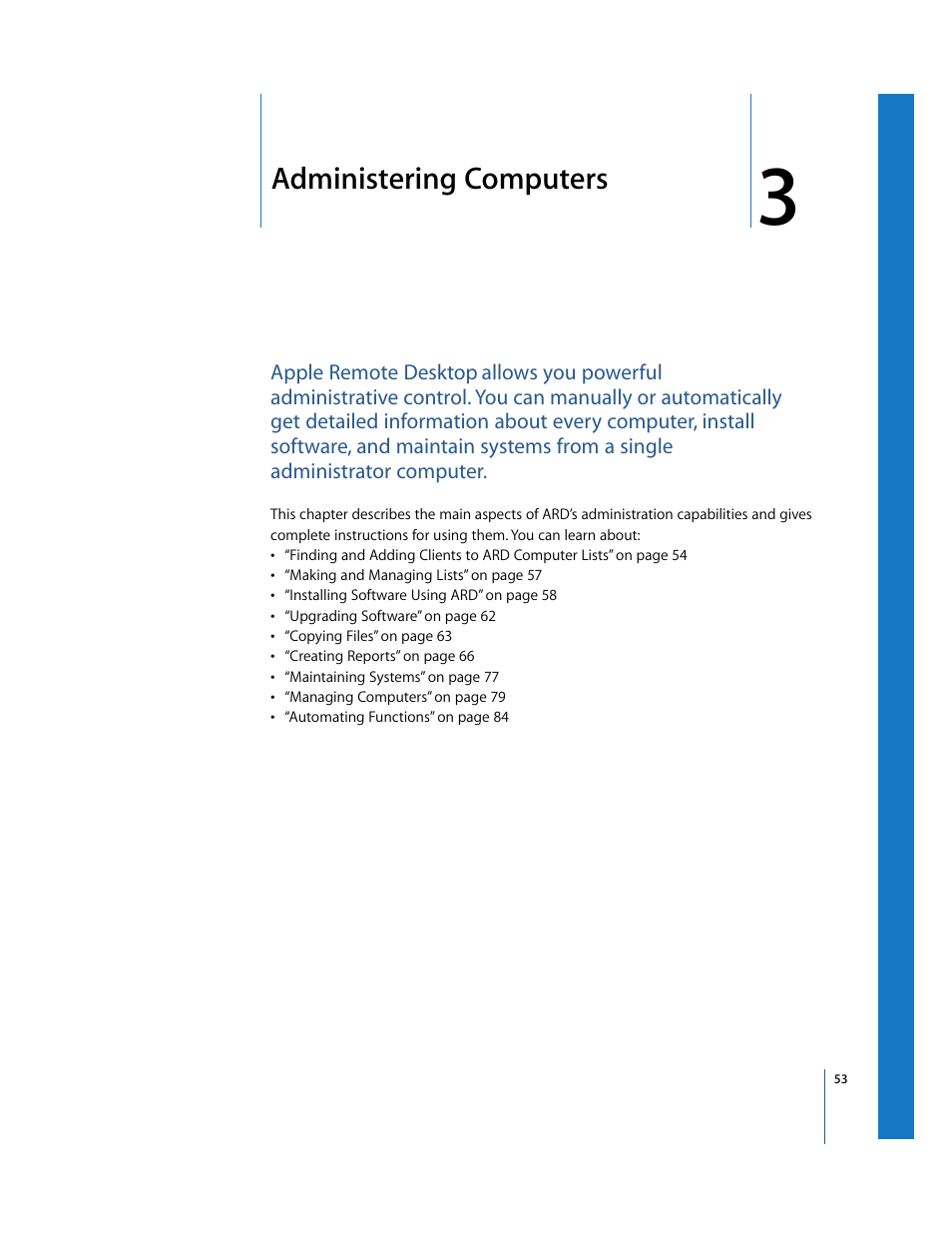 Administering computers | Apple Remote Desktop User Manual | Page 53 / 116