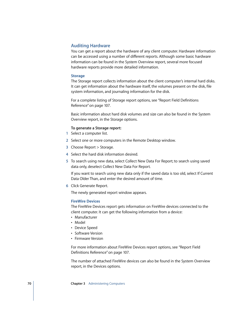 Auditing hardware | Apple Remote Desktop User Manual | Page 70 / 116