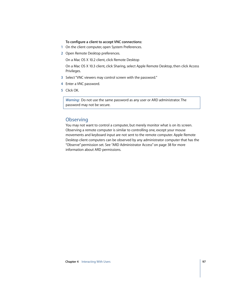 Observing | Apple Remote Desktop User Manual | Page 97 / 116