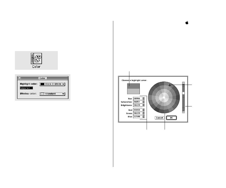 Turning the alarm off 160, Changing time and date formats 160, Changing the highlight color or gray | Apple Macintosh PowerBook 180 computers User Manual | Page 160 / 323