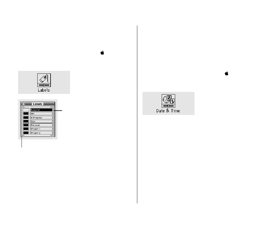 Turning on 32-bit addressing 174, Changing the items in the label menu, Setting the time and date | Apple Macintosh PowerBook 180 computers User Manual | Page 174 / 323