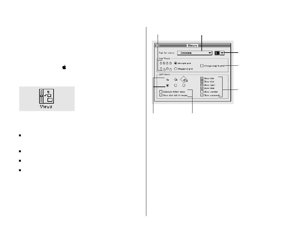 Working with fonts 184, Outline fonts and bitmap fonts 184, Changing the way the contents of windows appear | Apple Macintosh PowerBook 180 computers User Manual | Page 184 / 323