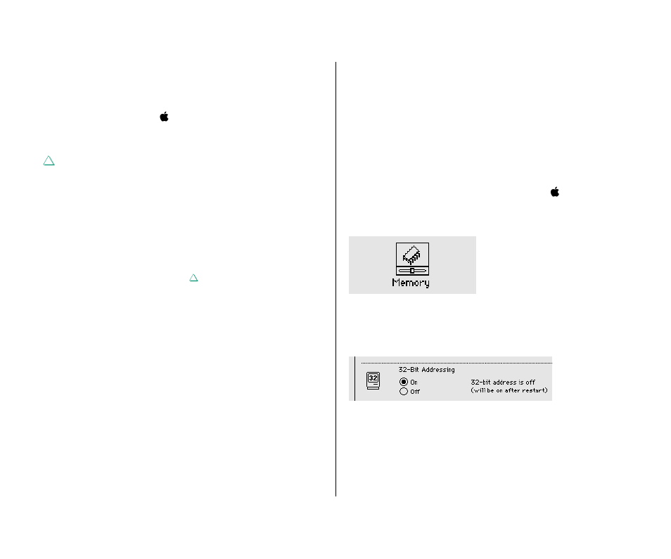 Turning on 32-bit addressing | Apple Macintosh PowerBook 180 computers User Manual | Page 190 / 323