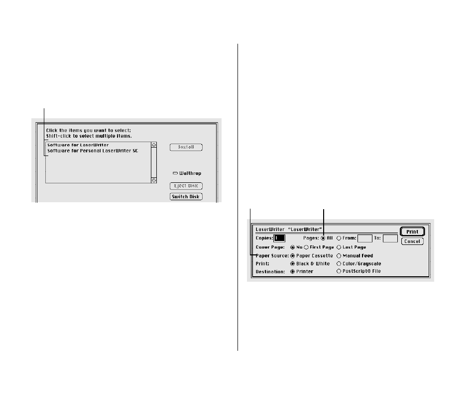 Printing your work | Apple Macintosh PowerBook 180 computers User Manual | Page 196 / 323