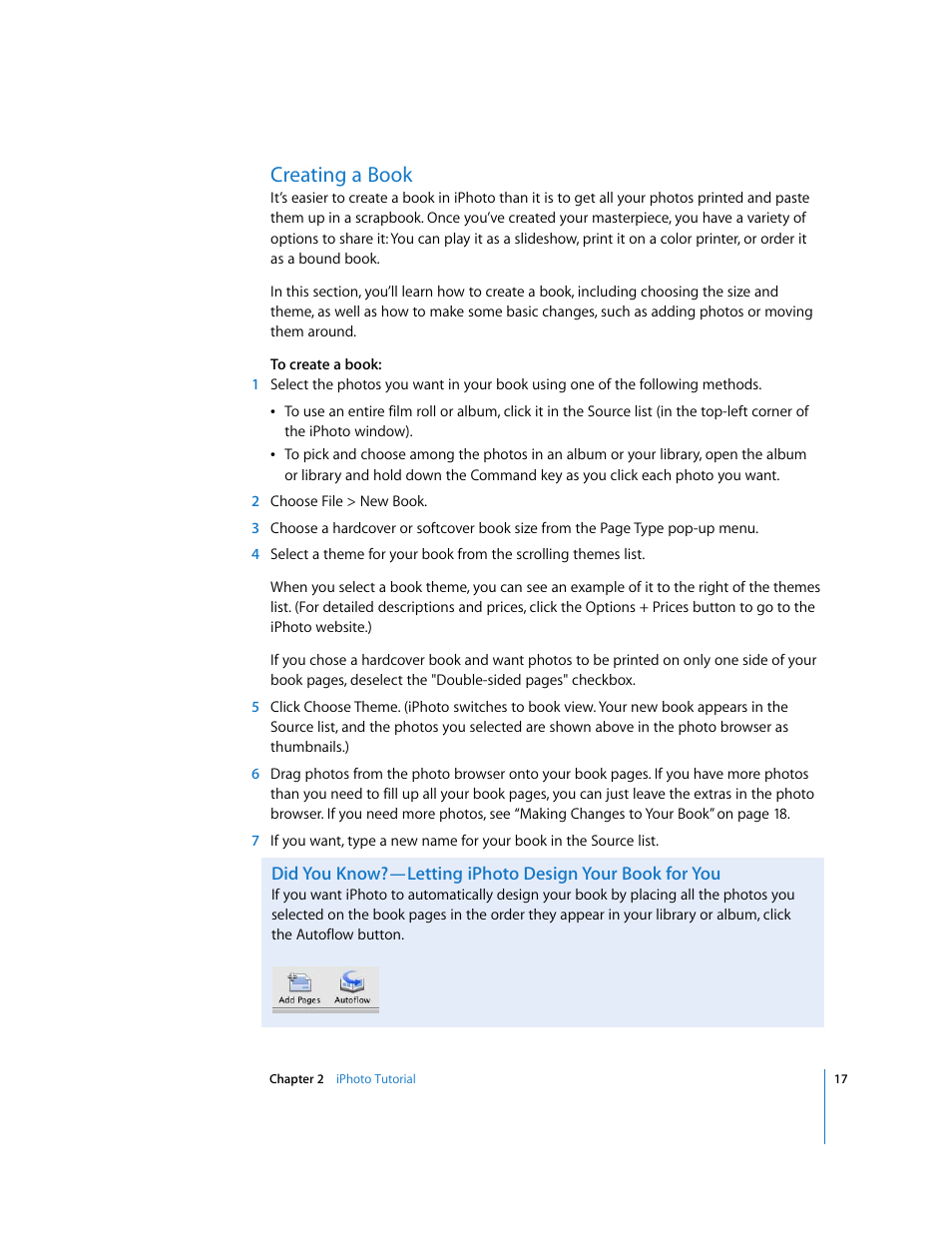 Creating a book | Apple iPhoto 6 User Manual | Page 17 / 36