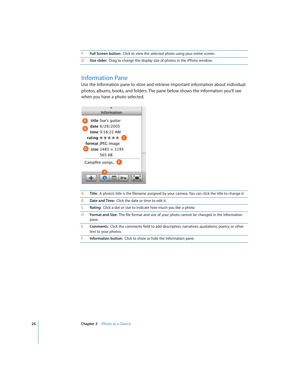 Information pane | Apple iPhoto 6 User Manual | Page 26 / 36