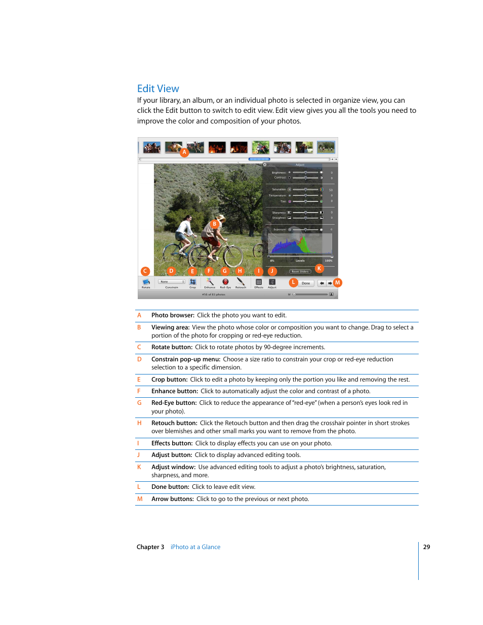 Edit view | Apple iPhoto 6 User Manual | Page 29 / 36