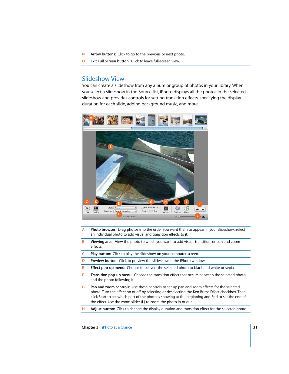 Slideshow view | Apple iPhoto 6 User Manual | Page 31 / 36