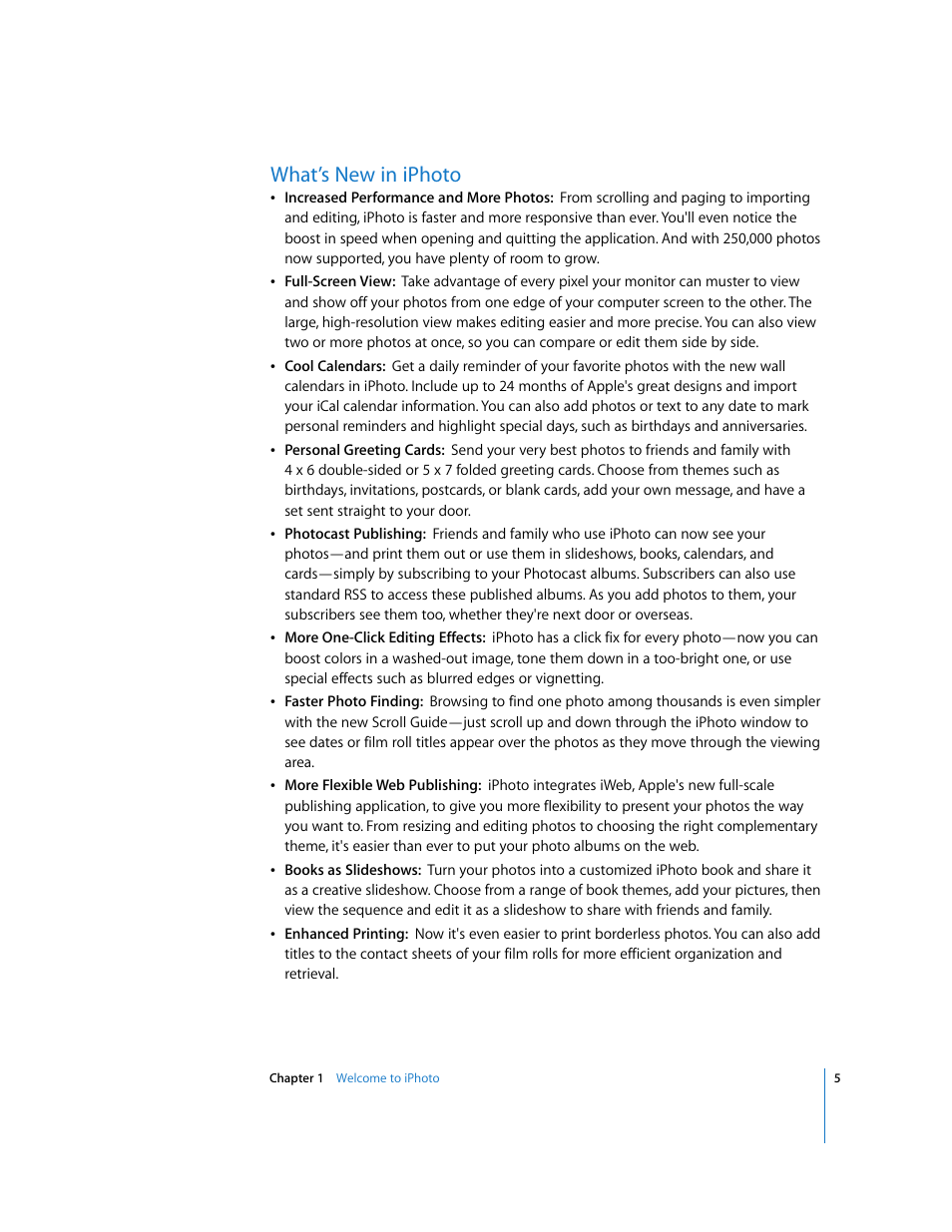 What’s new in iphoto | Apple iPhoto 6 User Manual | Page 5 / 36