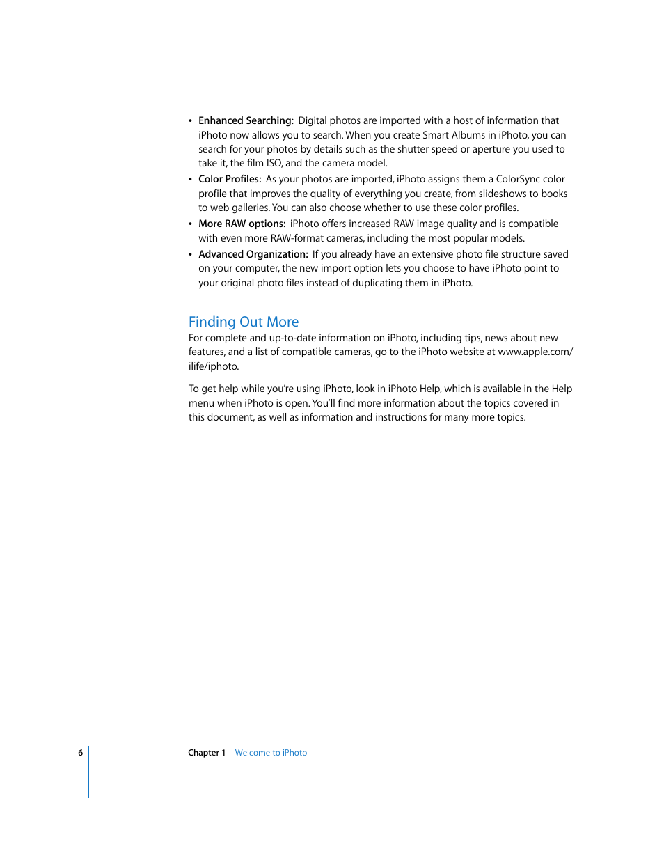 Finding out more | Apple iPhoto 6 User Manual | Page 6 / 36