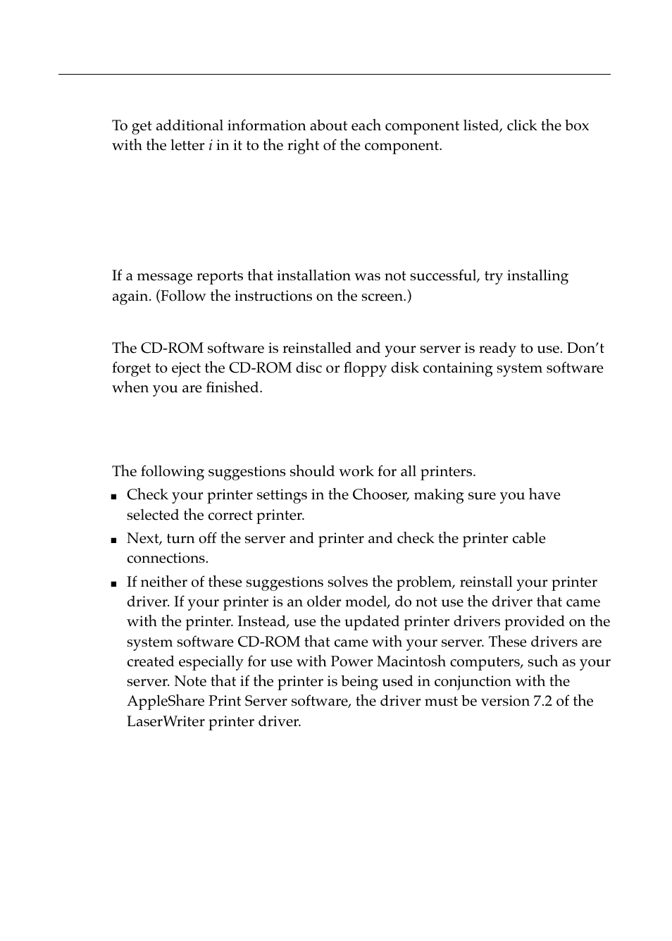 Solving printer connectivity problems | Apple Workgroup Server 8550 User Manual | Page 110 / 163