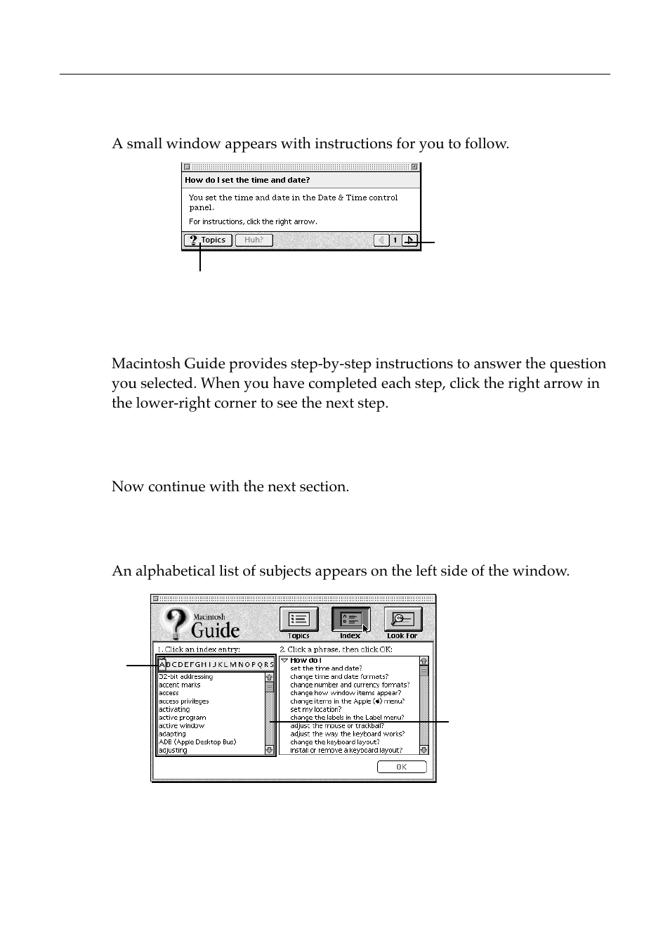 Getting answers with the index button | Apple Workgroup Server 8550 User Manual | Page 126 / 163