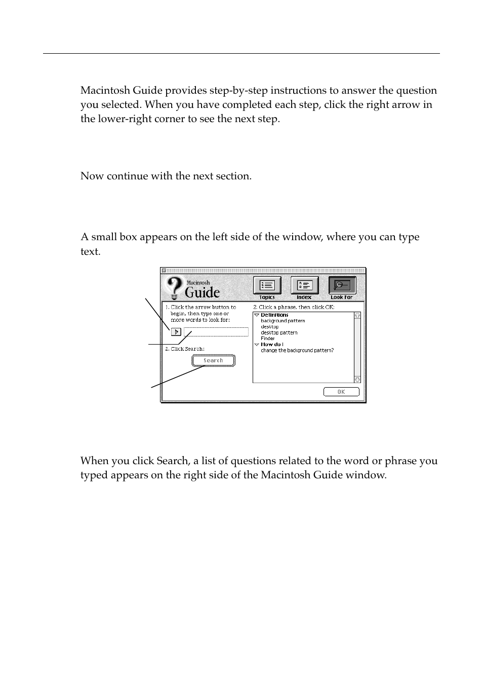 Getting answers with the look for button | Apple Workgroup Server 8550 User Manual | Page 128 / 163