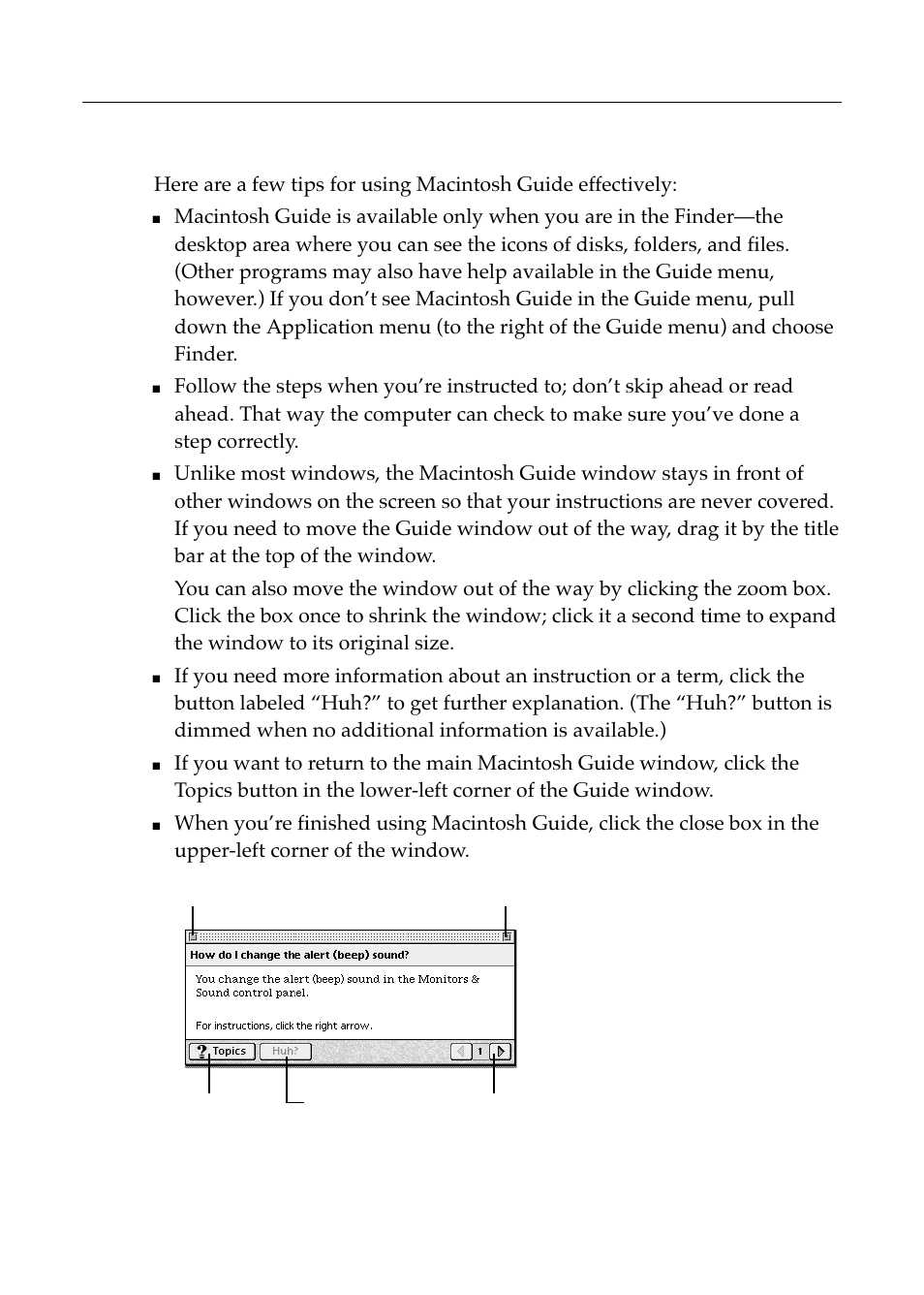 Tips for using macintosh guide | Apple Workgroup Server 8550 User Manual | Page 130 / 163