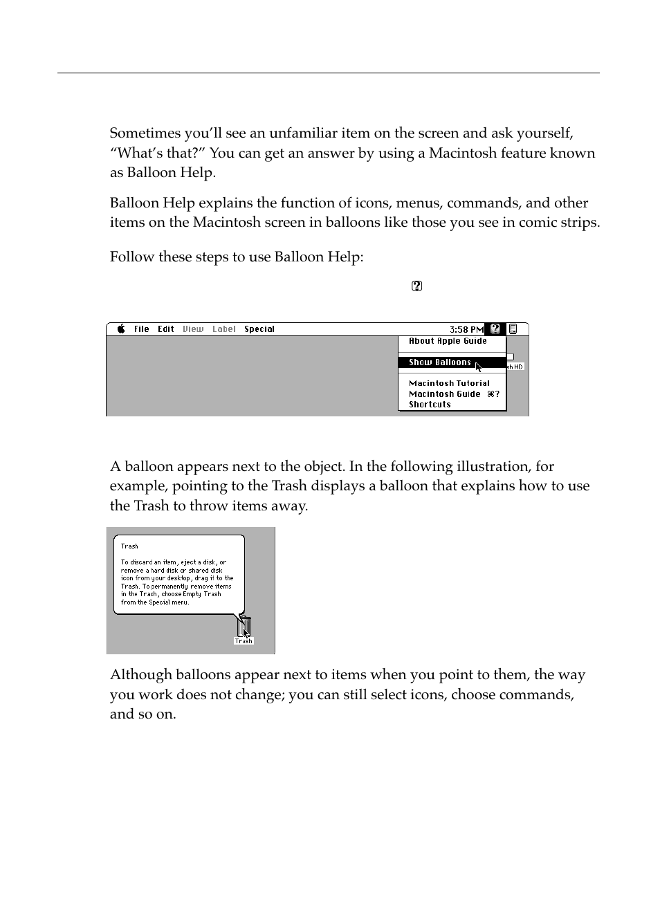 Identifying objects on the screen | Apple Workgroup Server 8550 User Manual | Page 131 / 163